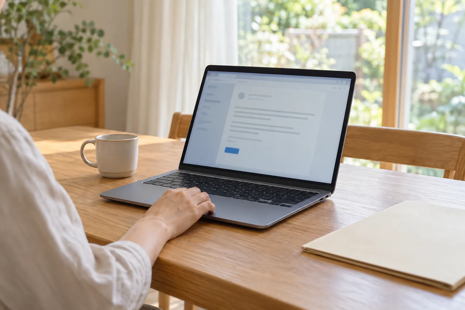 自宅のパソコンで確認メールを見る設置者のイメージ