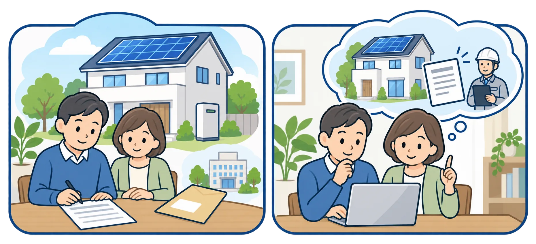 工事完了後に紙で申請する市全域の枠と、契約前にWeb申請する妙典エリアの枠の比較イラスト